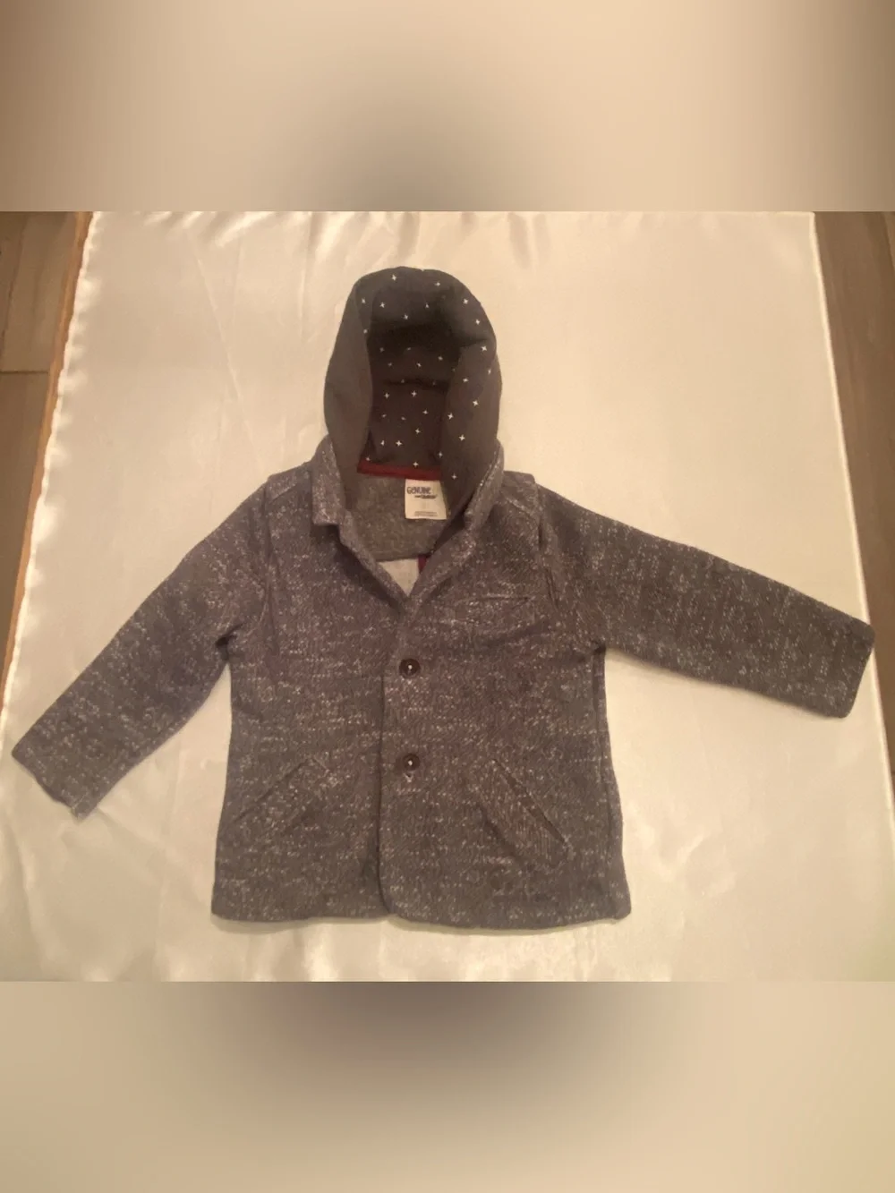 OshKosh B'gosh Speckled Gray Knit Hooded Jacket
